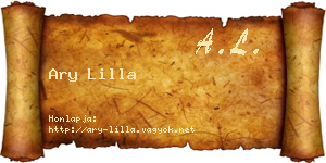Ary Lilla névjegykártya